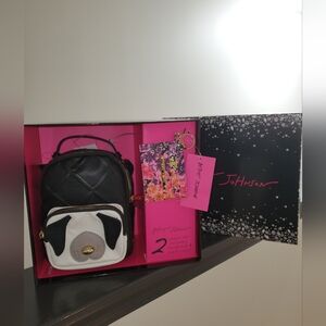 Betsey Johnson Puppy Backpack And Card Case